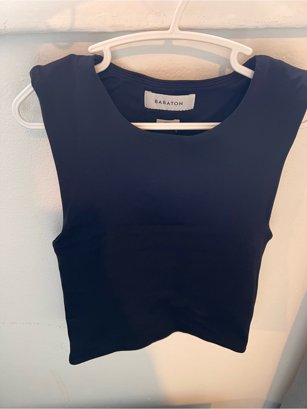 Babaton Black Sleeveless Fitted Crop Top